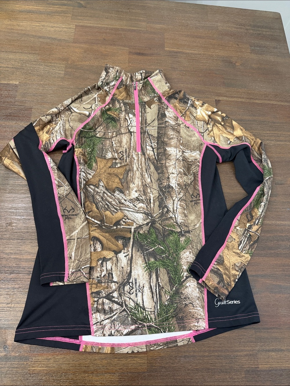 Realtree Camo Half-Zip Performance Top with Pink Accents